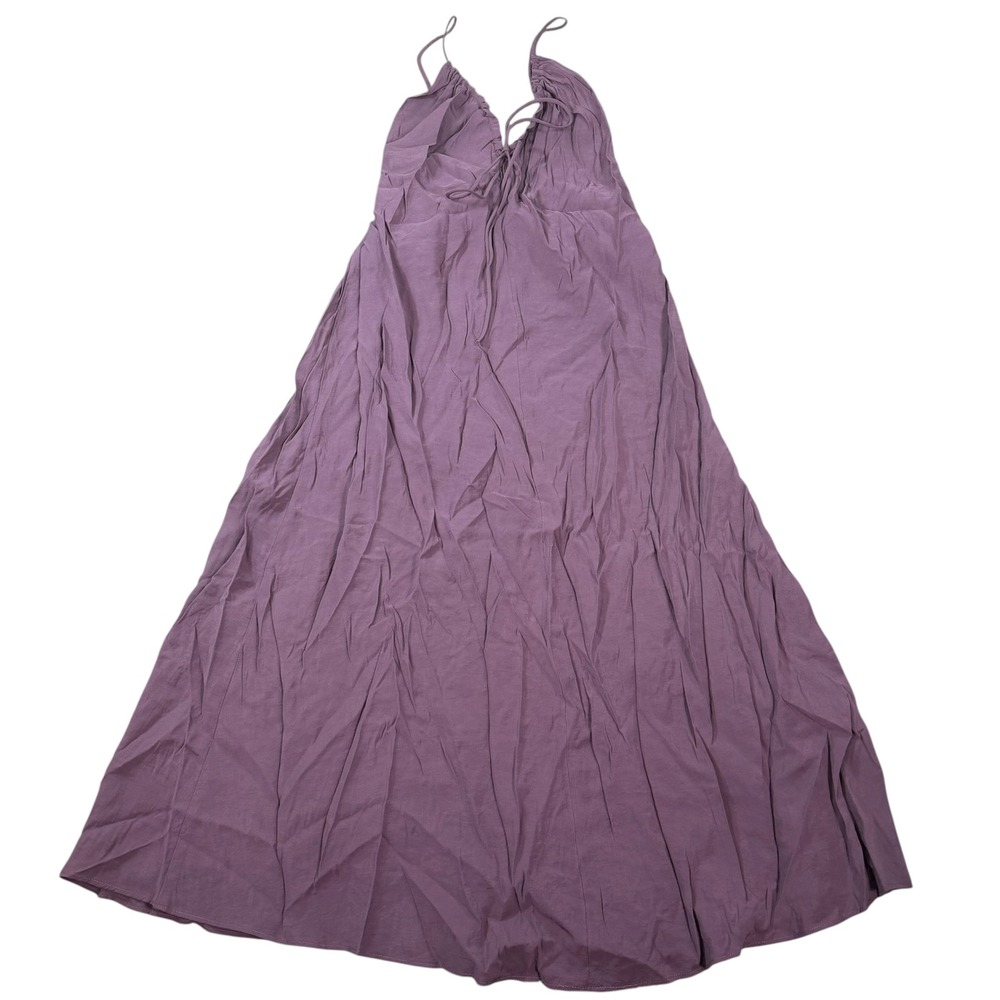 Zara Womens Maxi Purple Modal Blend Strappy Back Flowy Dress Size S